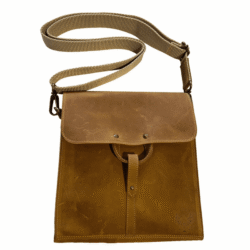 Bolsa Crossbody de piel color miel Xolo Chilaquil