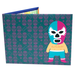 Cartera Papel Shishitas rosa-turquesa