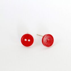 Aretes Botón Rojo